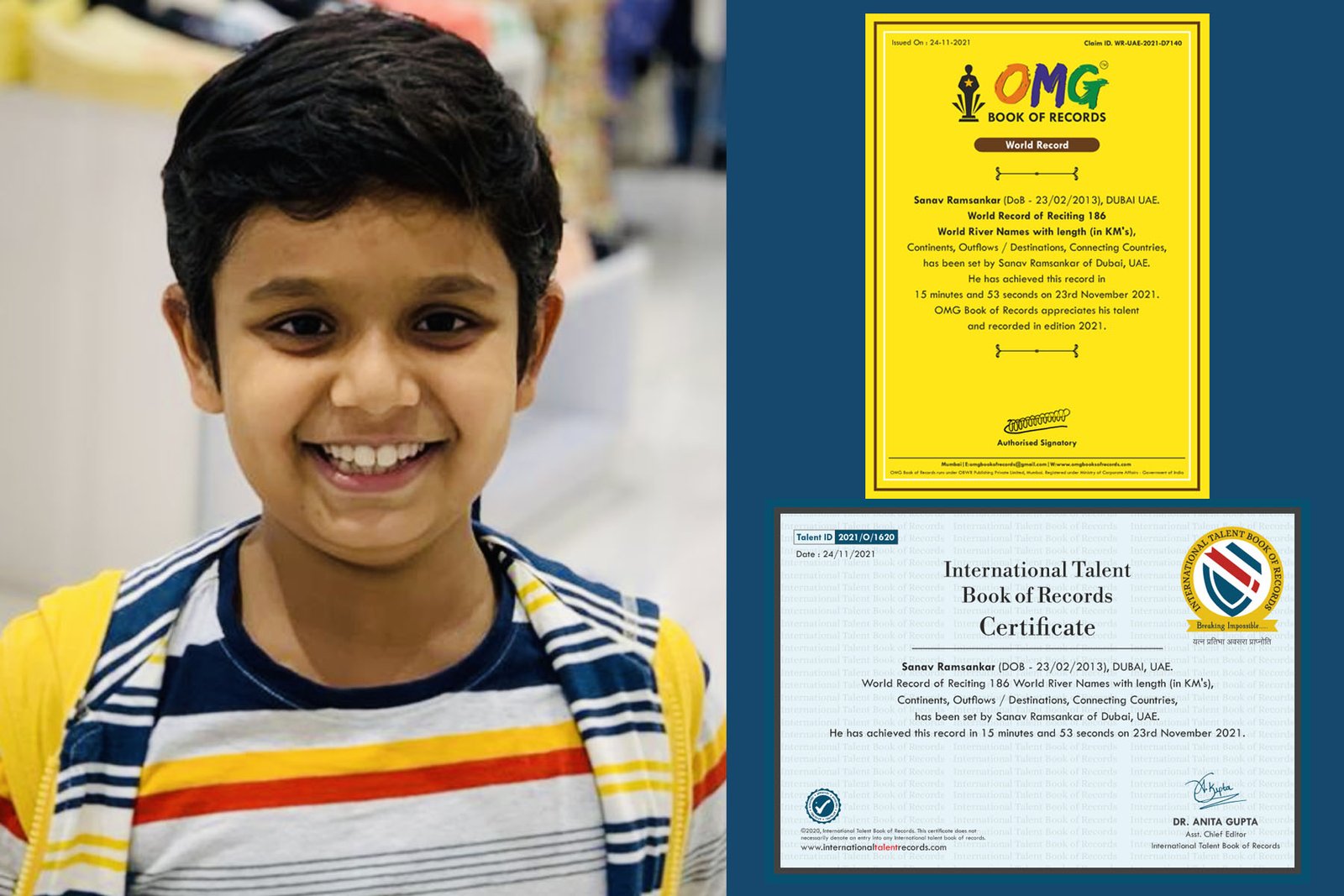 Sanav Ramsankar 8-year-old Indian creates World Record