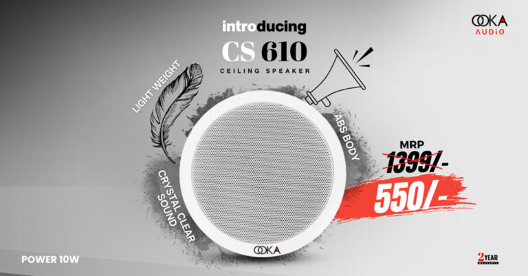 Ooka Launches the All-New Bharat-made ABS Ceiling Speaker in 10W – Powerful Sound, Unbeatable Price @ ₹550 Only
