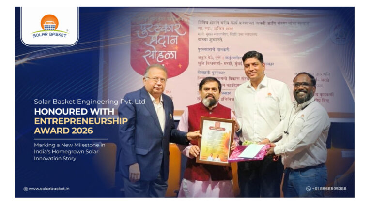 Solar Basket Engineering Private Limited Honoured With Entrepreneurship Award 2026, Marking a New Milestone in India’s Homegrown Solar Innovation Story